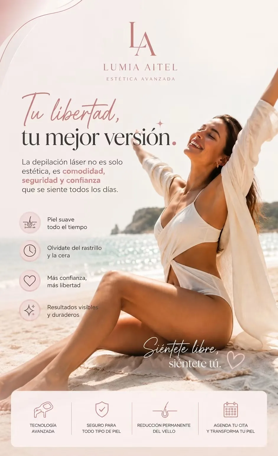 Experiencia de depilación láser Lumia Aitel