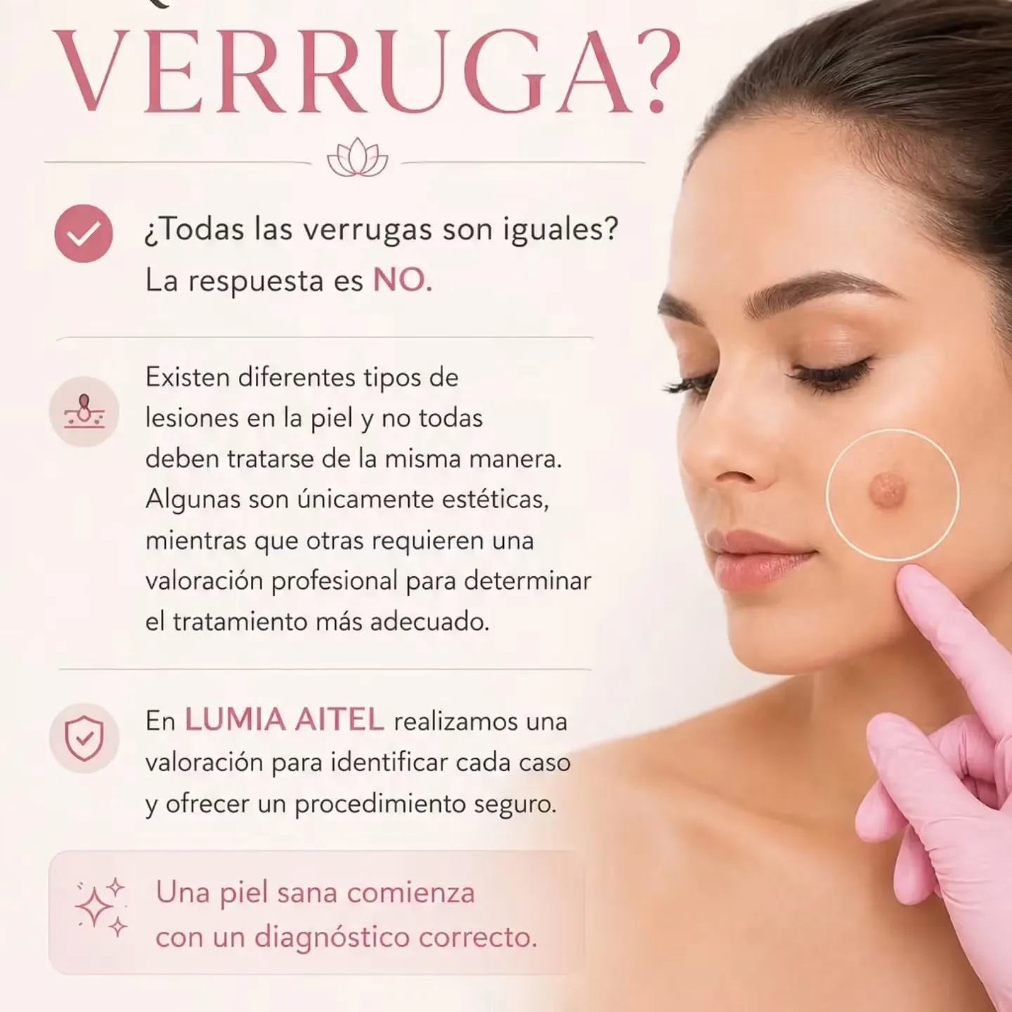 Valoración de lesión cutánea en rostro